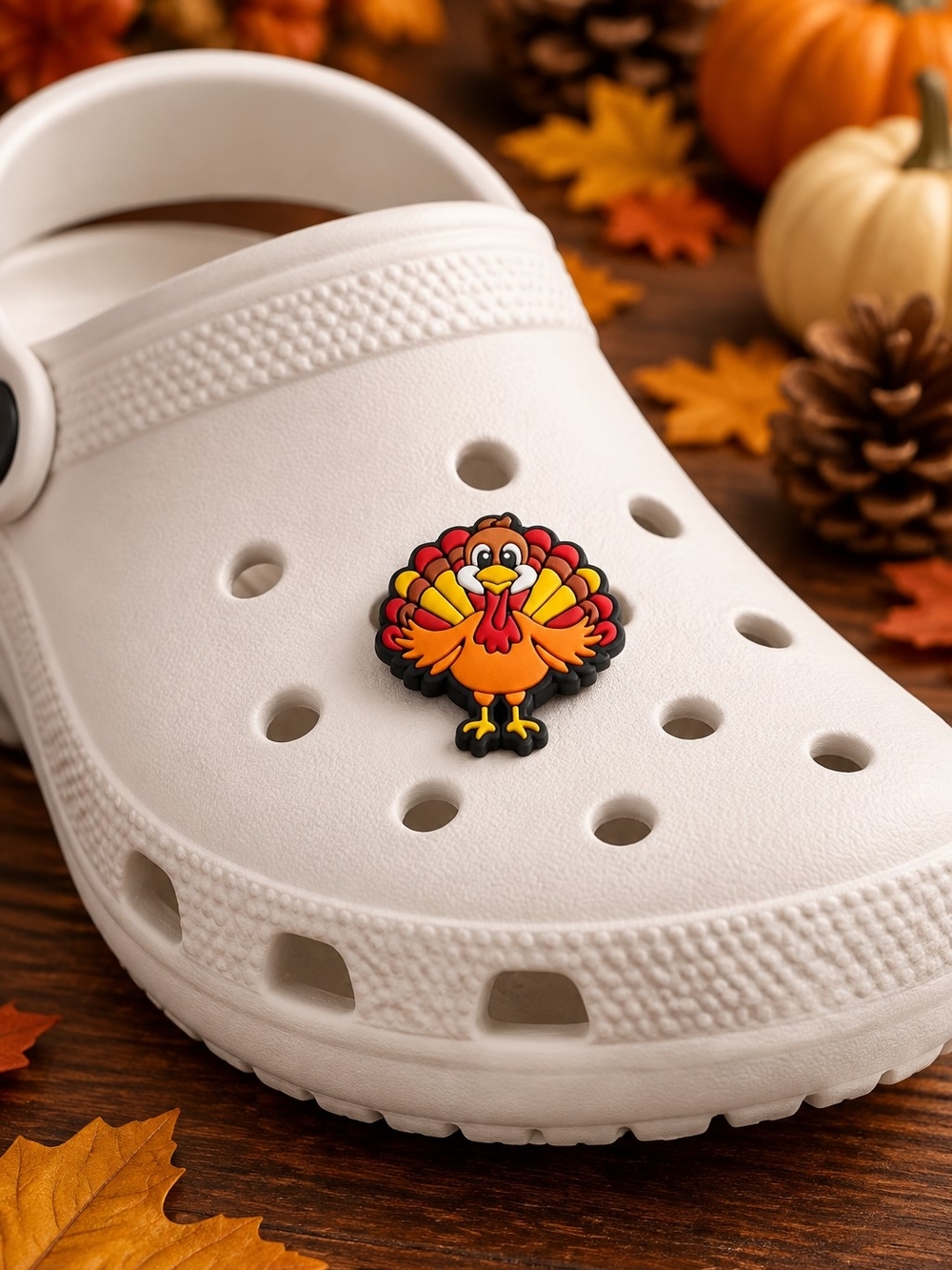 Thanksgiving Turkey Croc Charm Fall Autumn Whimsical Holiday Shoe Jibbitz Style